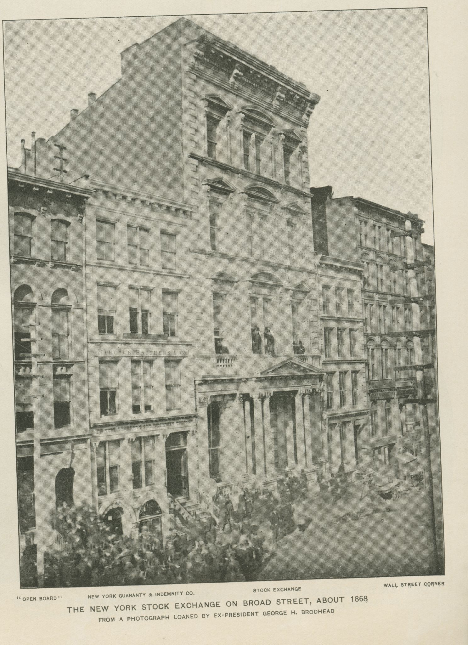 NYSE in 1868 on broad street