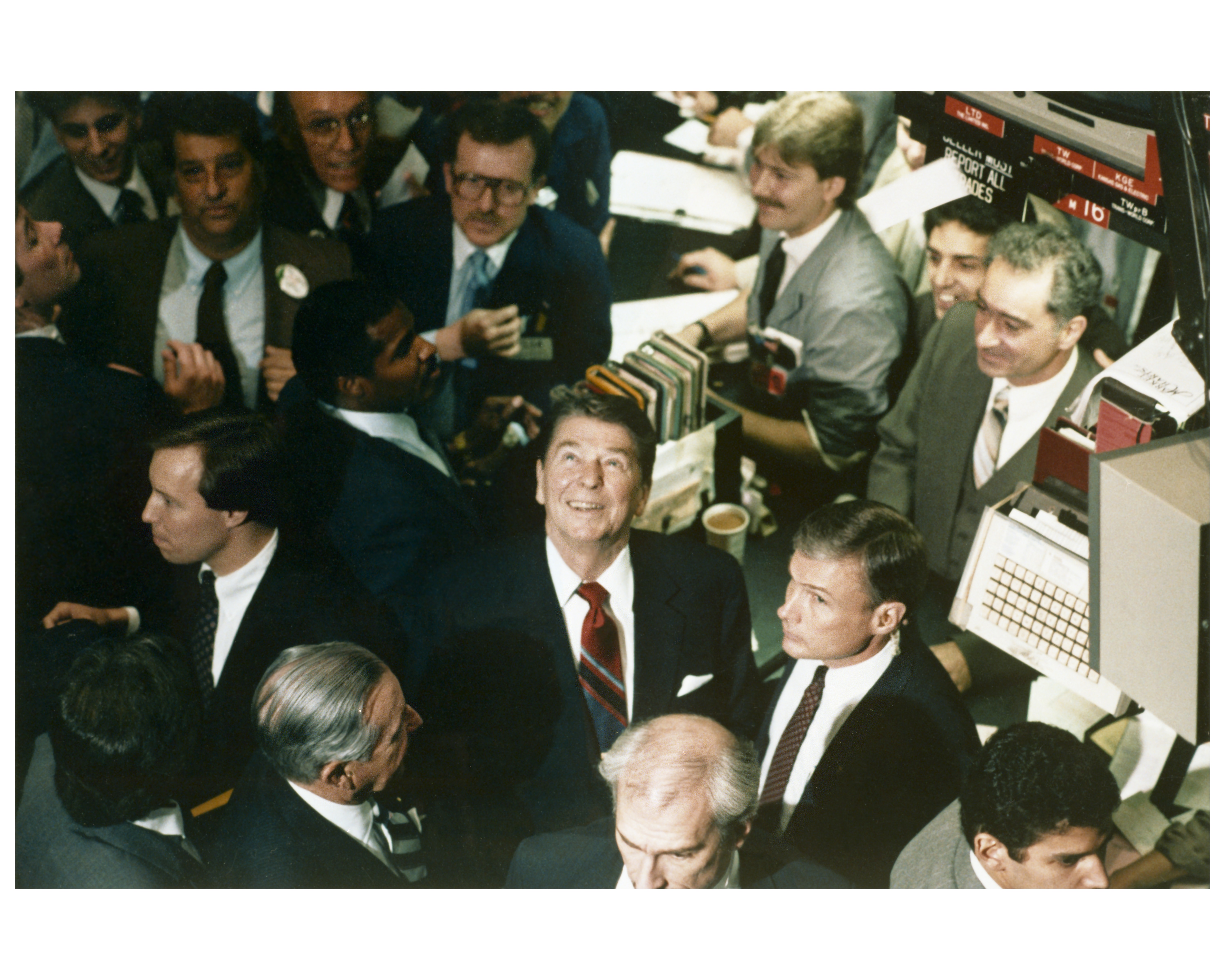 Ronald Reagan visiting the NYSE in 1985.