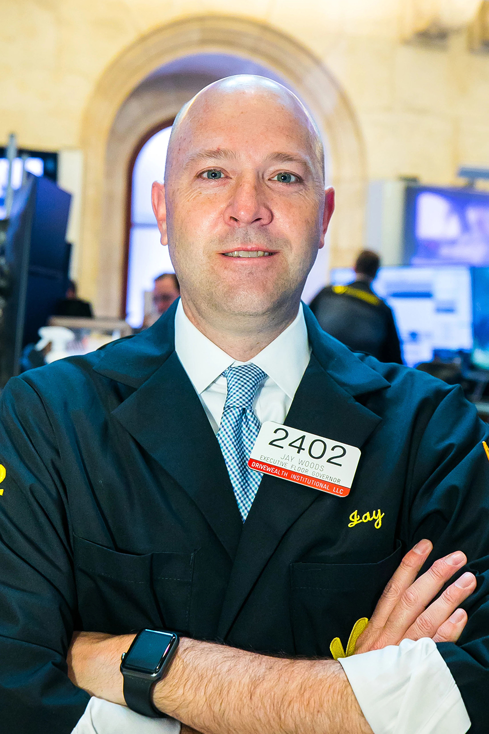 Jay Woods of DriveWealth Institutional on the NYSE trading floor.