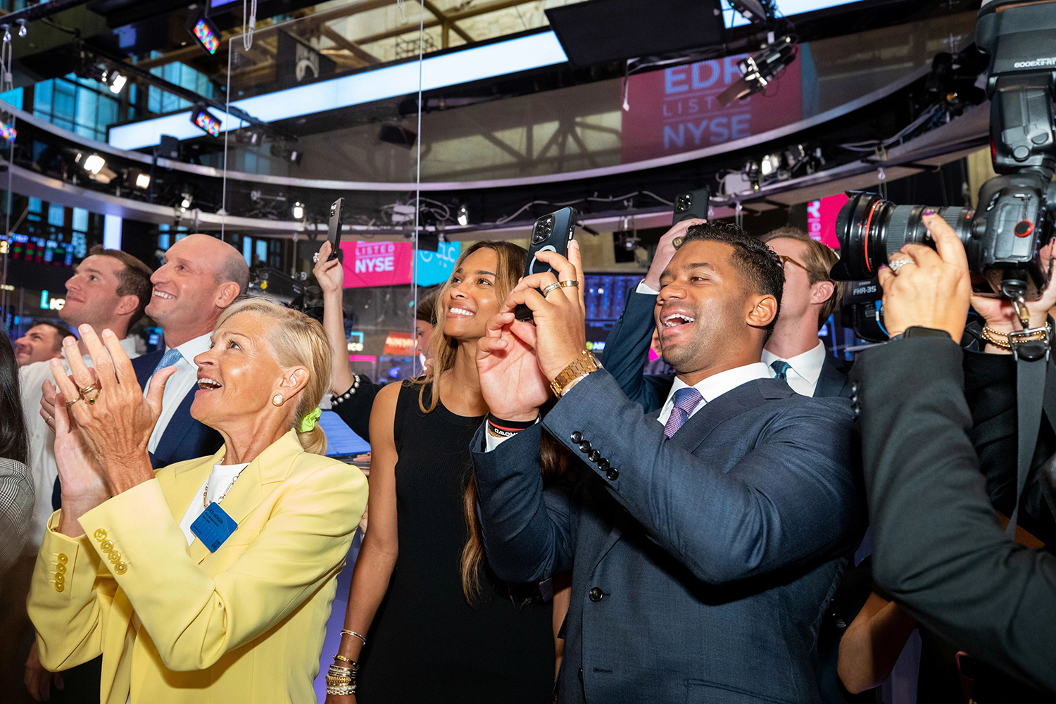 ciara and russell wilson at the nyse floor