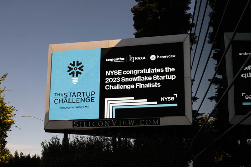 Silicon Valley Snowflake Startup Challenge Billboard