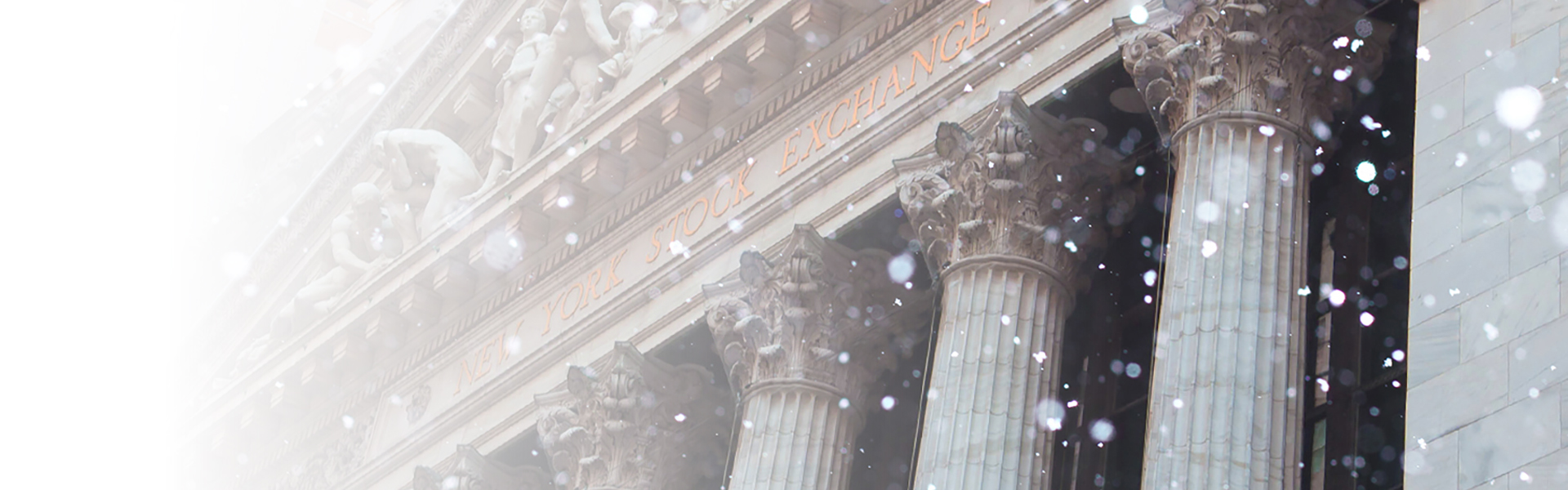 New York Stock Exchange façade with snowflake projections 