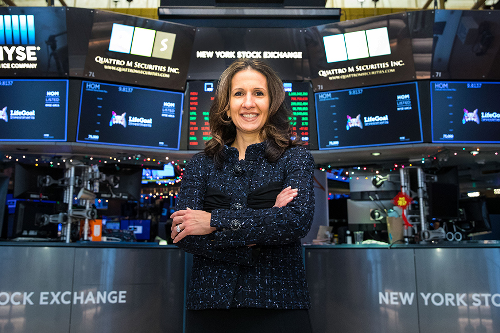 Lynn Martin on the trading floor of the New York Stock Exchange