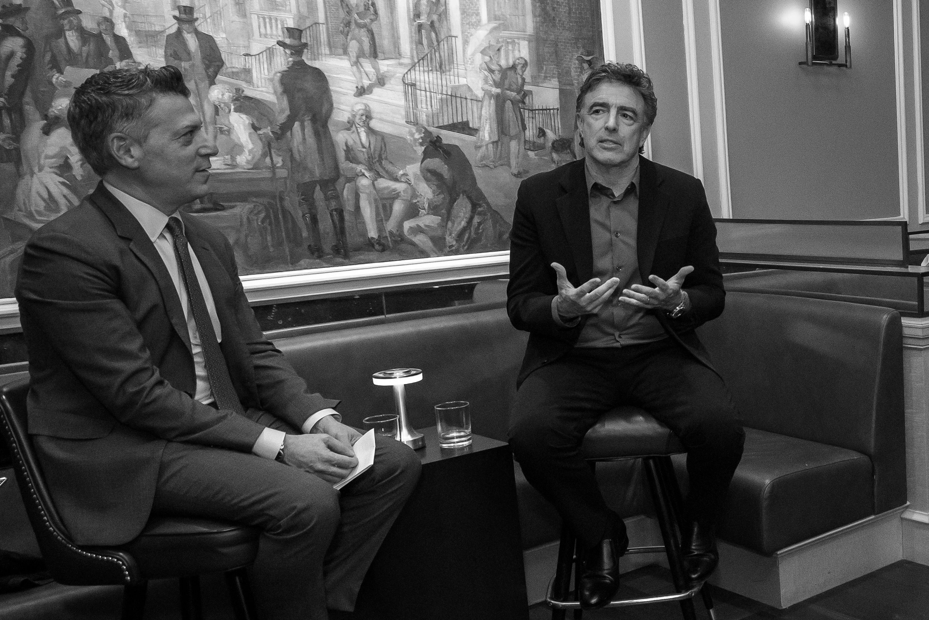 Scott Wapner, CNBC with Wyc Grousbeck, Governor of the Boston Celtics