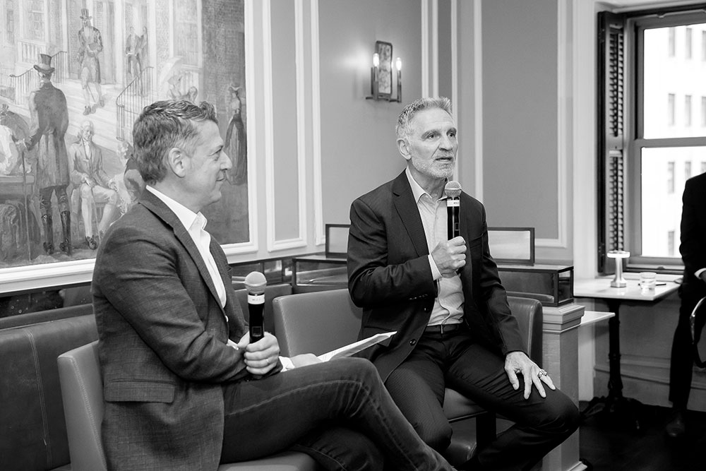 Scott Wapner, CNBC with Phil McConkey, Former NY Giants great and Academy Securities President 